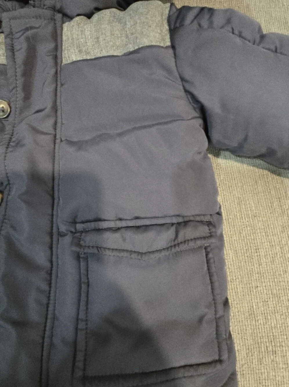 Kids Starting Out Navy Puffer Coat with Hood